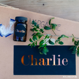 Geboortekaartje Charlie  |  zwart