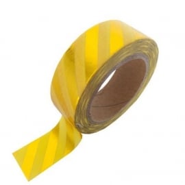 Gele masking tape met goud blinkende strepen