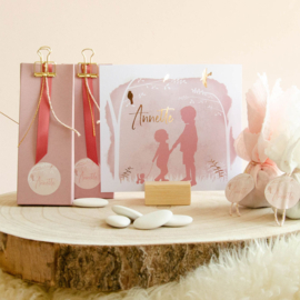 Goud rosé folie & silhouette geboortekaartje ANNETTE