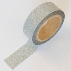 Masking tape zilver glitter