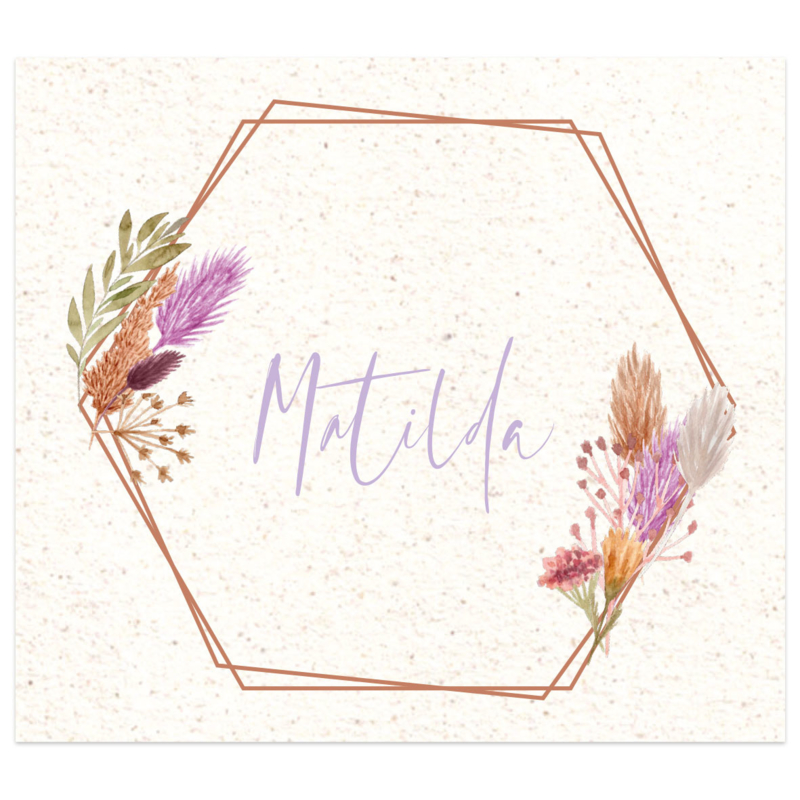Geboortekaartje Matilda  |  droogbloemen