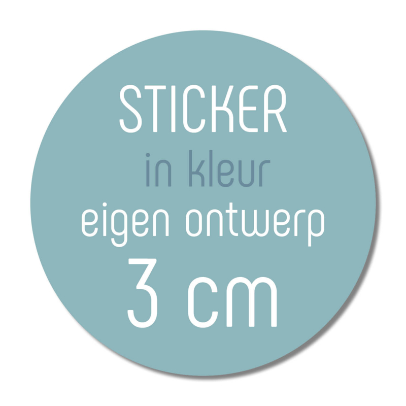 Onverenigbaar heel droogte Sticker kleur met eigen ontwerp 3 cm ( 10 stuks) (Formaat: 1. Rond (3 x 3  cm)) | Stickers met eigen ontwerp | Bollieboom