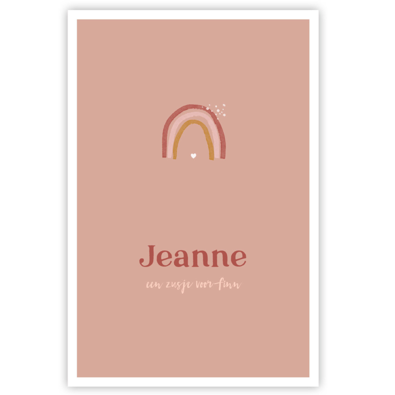 Geboortekaartje Jeanne  |  regenboog
