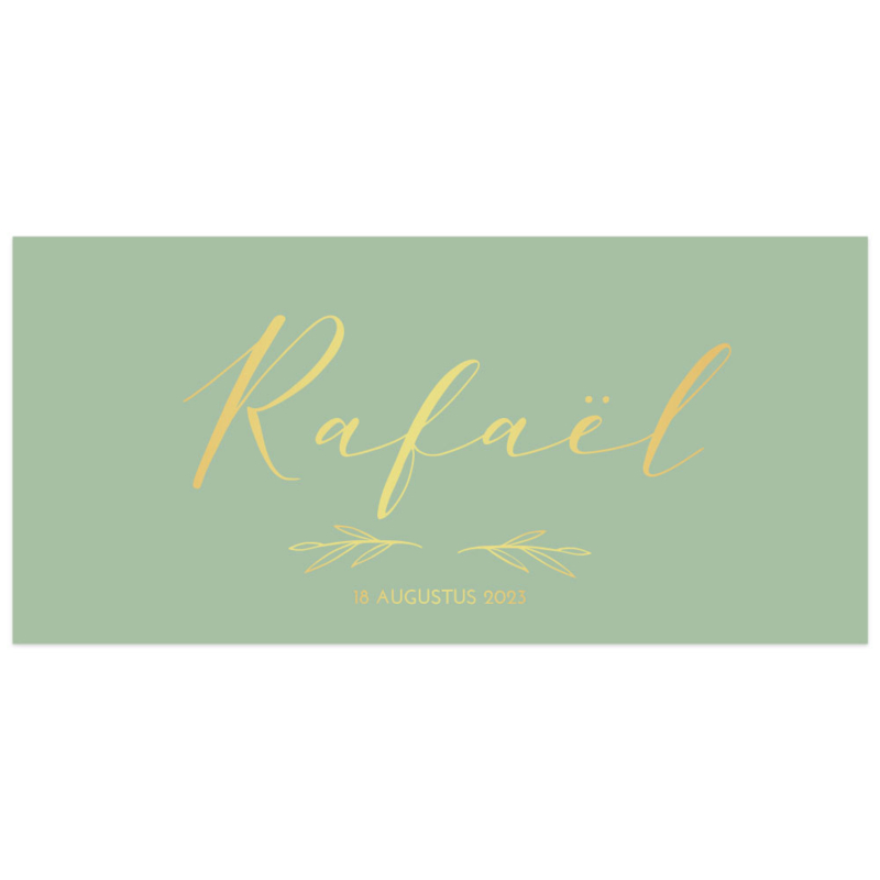 Geboortekaartje Rafaël  |  zijdegroen