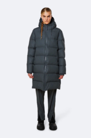 RAINS - Long Puffer Jacket - Slate