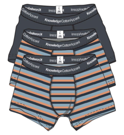 Knowledge Cotton Apparel - Maple 3 pack Block Striped Underwear Asley Blue