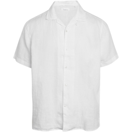 Knowledge Cotton Apparel - Wave SS Linen Shirt Bright White