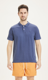 Knowledge Cotton Apparel - Rowan Basic Polo Dark Denim