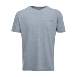 Knowledge Cotton Apparel - Alder Basis Chest Pocket Tee Asley Blue