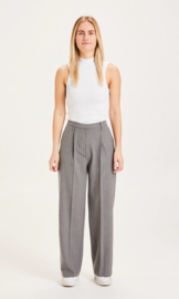 Knowledge Cotton Apparel - Posey Pin Stripe Wide Pants Grey