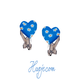 SOUZA Clip-Ohrringe Herz blaue Blüte