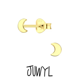 Golden moon stud earrings