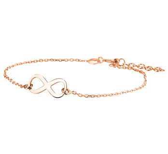 zilveren rose plated armband infinity