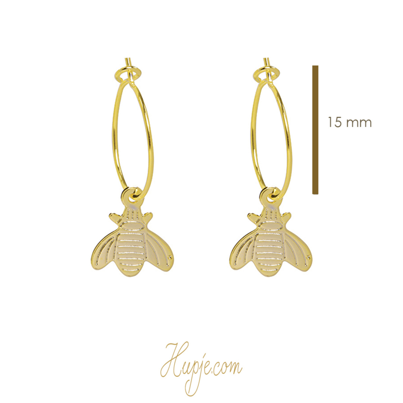 vloot als Hectare gouden oorbellen queen bee | JUWYL (dames / tieners) | www.hupje.com
