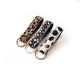 Leren sleutelhanger | dierenprint