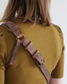 Leren camera sling | Croco Bruin