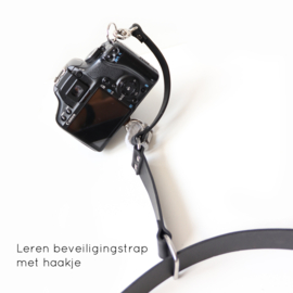 Leren camera sling  -  tuigleer | zwart of cognac