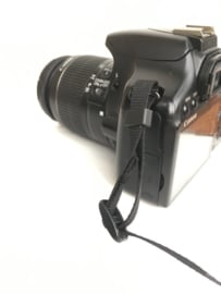Leren camerariem  smal - compact camera - croco bruim