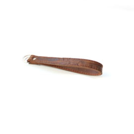 Polsband sleutelhanger | croco bruin 2