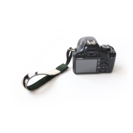 Leren camera polsband - zebra | nubuck donkergroen