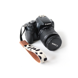 Leren camera polsband - Cognac | dalmatier
