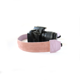 Leren camerariem | lila - oud roze