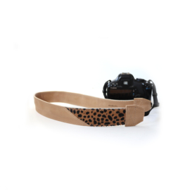 Leren camerariem Chantal | taupe cheetah