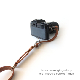 Leren camera sling  | beige - plantaardig gelooid