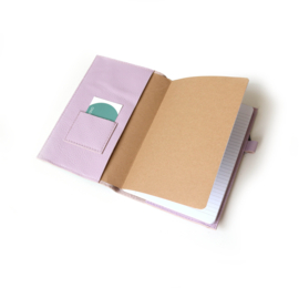 Lederen agenda/notitieboek hoes A5  | color block