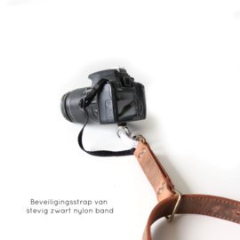 Leren camera sling  | beige - plantaardig gelooid