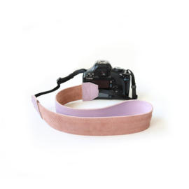 Leren camerariem | lila - oud roze