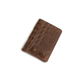 Passport cover - croco brown