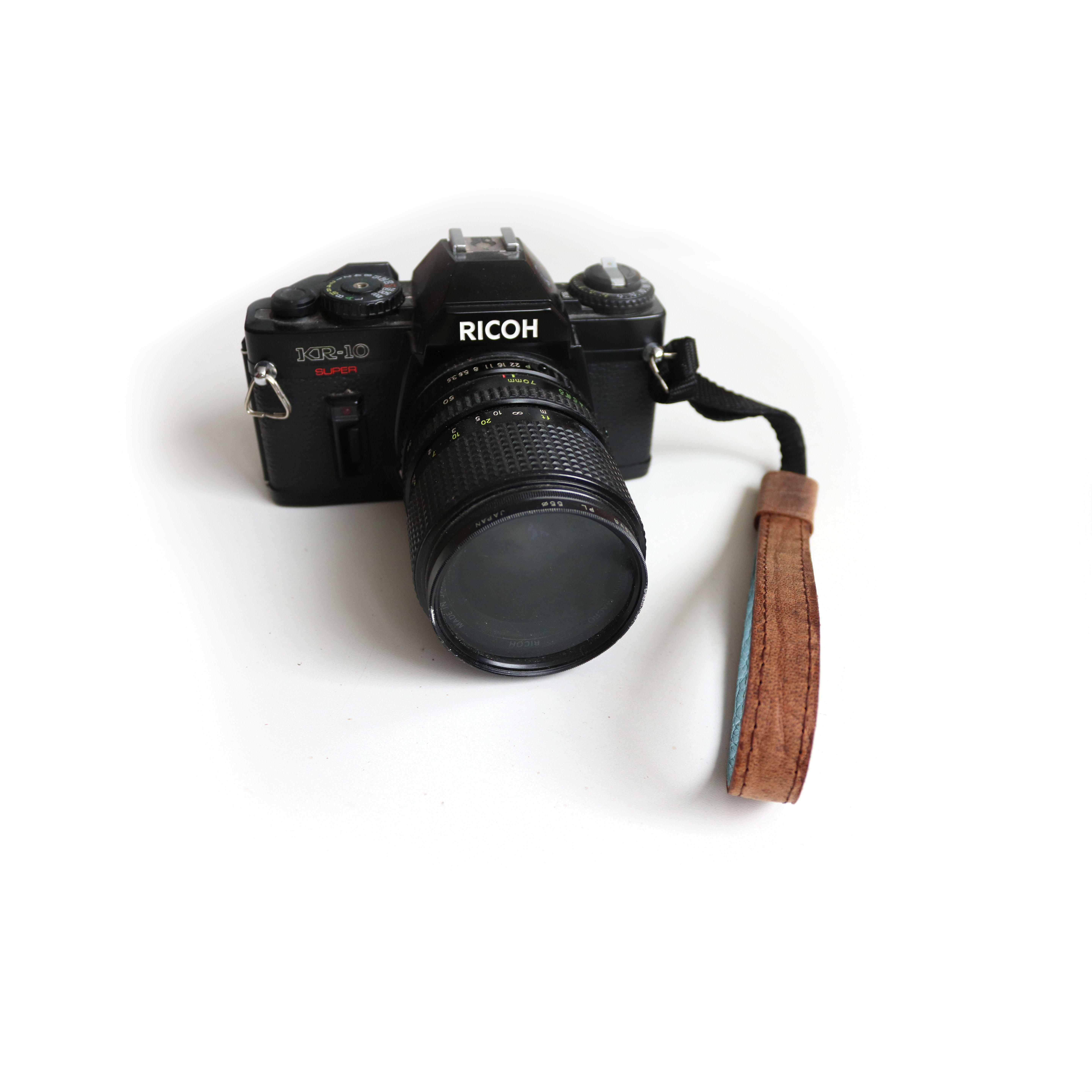 Leren camera polsband smal