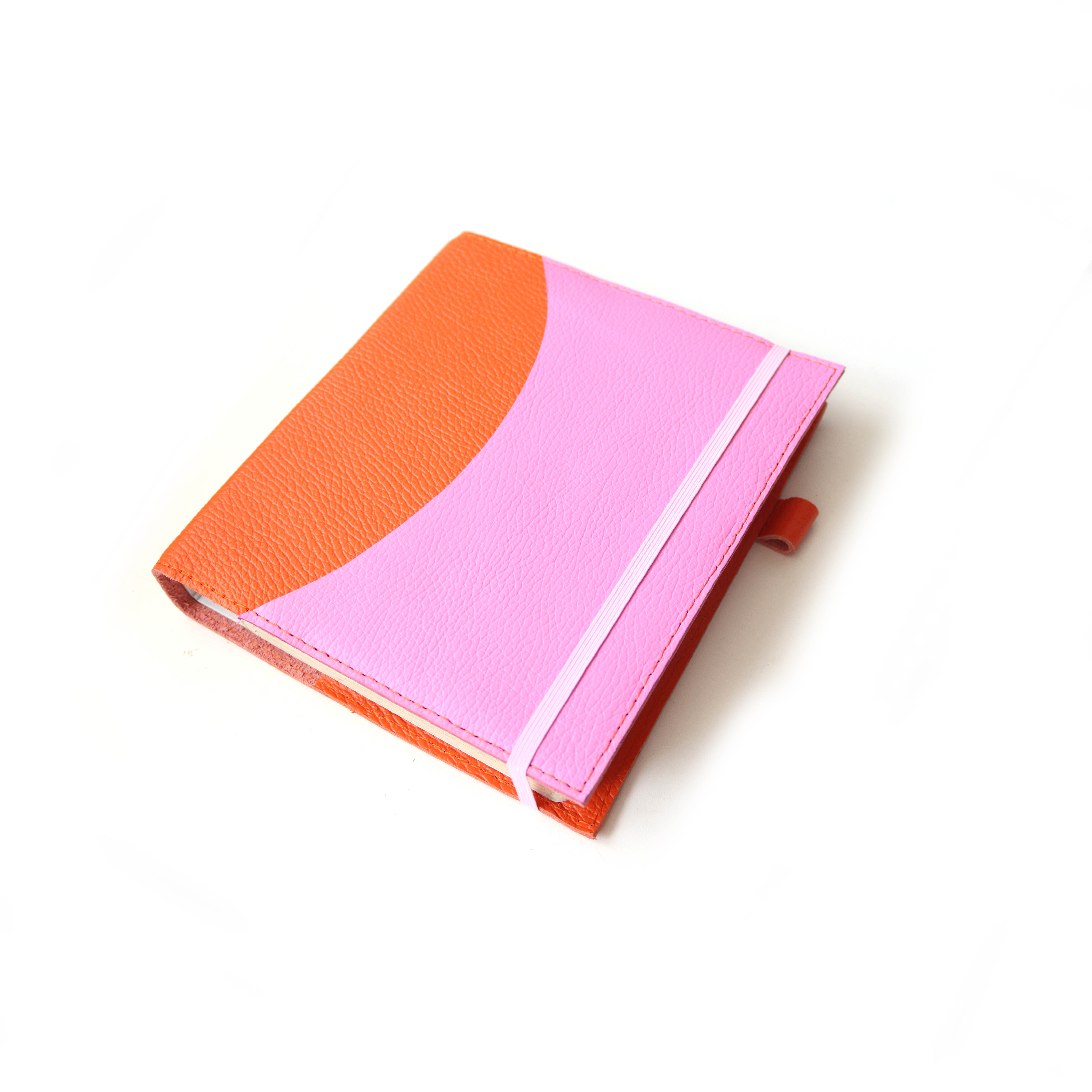 Lederen agenda/notitieboek hoes A5  | color block