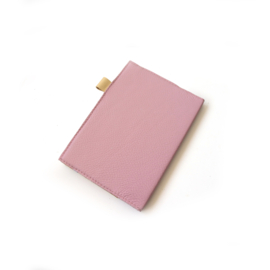 Lederen agenda hoes A5 |  color block - roze