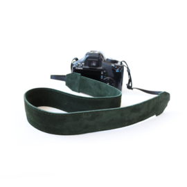 Leren camerariem | suede groen