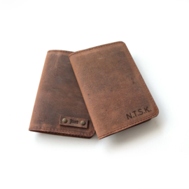 Leren paspoort hoesje  bruin
