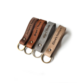 Gepersonaliseerde sleutelhanger echt leer