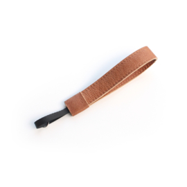 Leren camera polsband | cognac