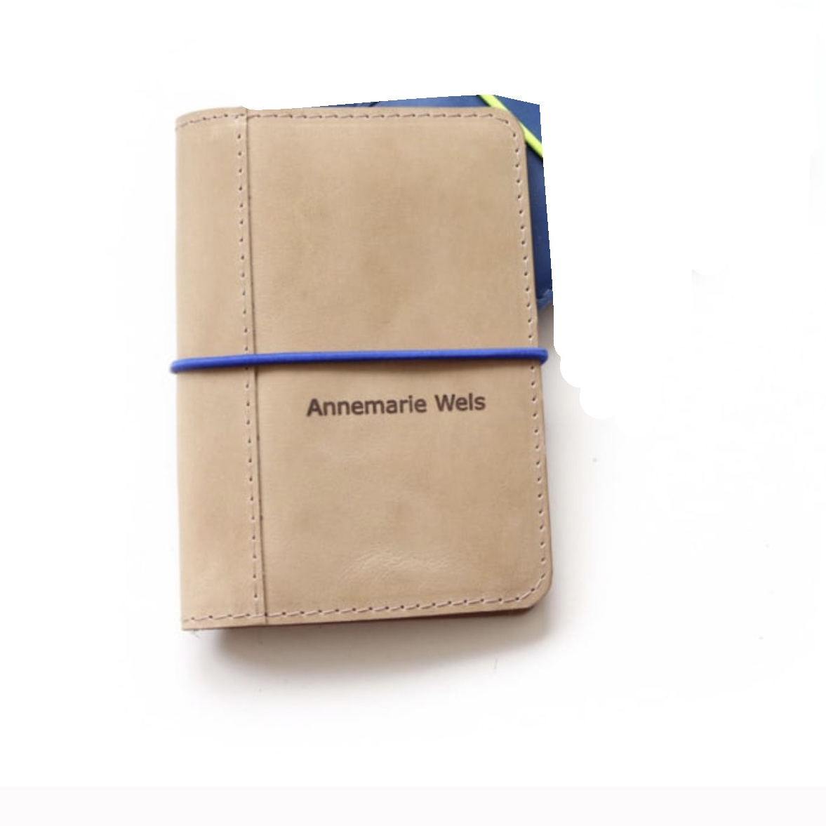 Leren paspoort hoesje | coco| taupe | 15x with name