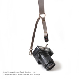 Leren camera sling - tuigleer | grijs