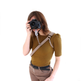 Leren camera sling - tuigleer | taupe