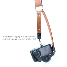 Leren camera sling  -  tuigleer | zwart of cognac