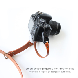 Leren camera sling | Croco Bruin