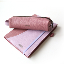 Lederen agenda/notitieboek hoes A5  | color block