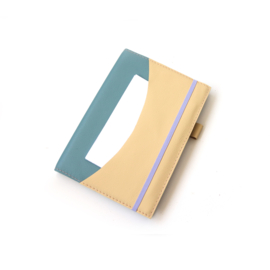 Lederen agenda/notitieboek hoes A5  | color block