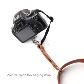 Leren camera sling | cognac