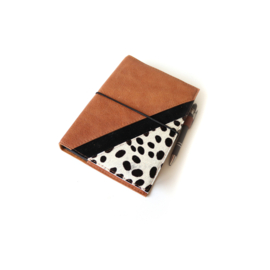 Lederen agenda/notitieboek hoes cognac dalmatier A5