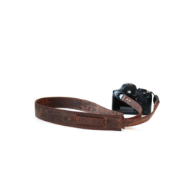 Leren camerariem | anchor links - croco bruin