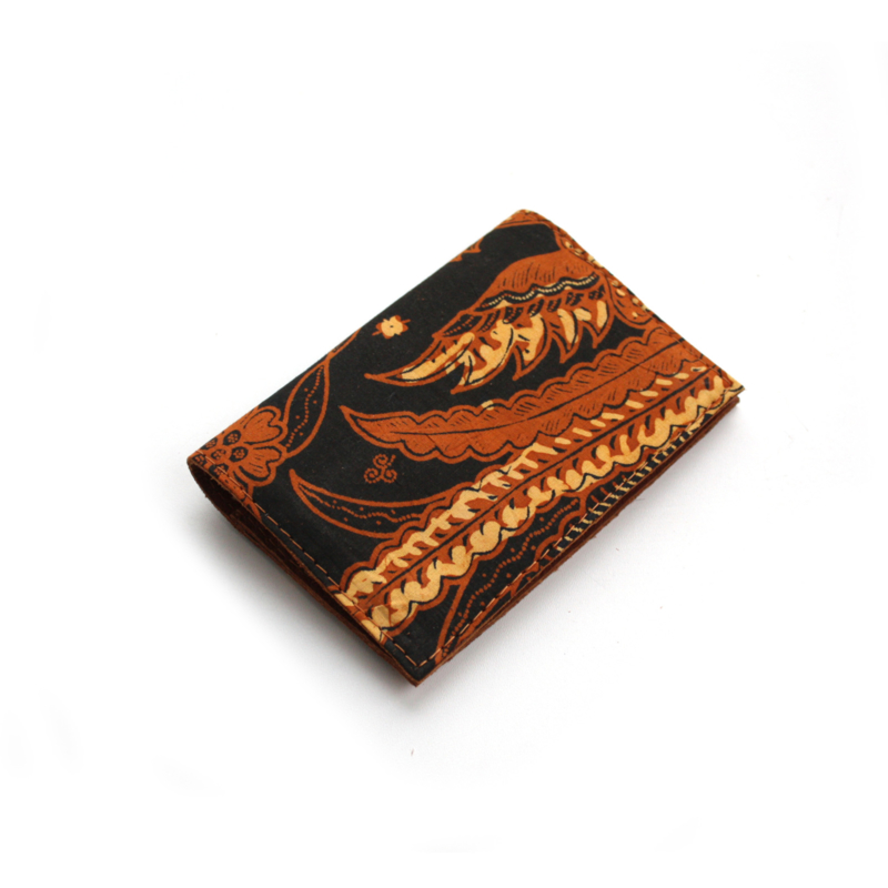 Batik portemonnee mapje cognac